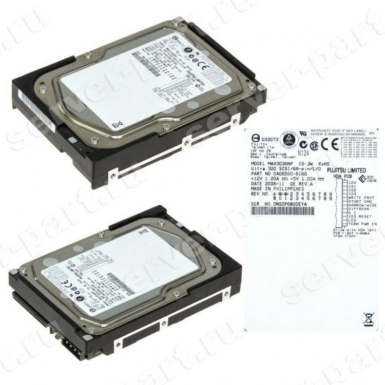 Жесткий Диск Fujitsu 36,6Gb (U320/15000/8Mb) 68pin U320SCSI(MAX3036NP)