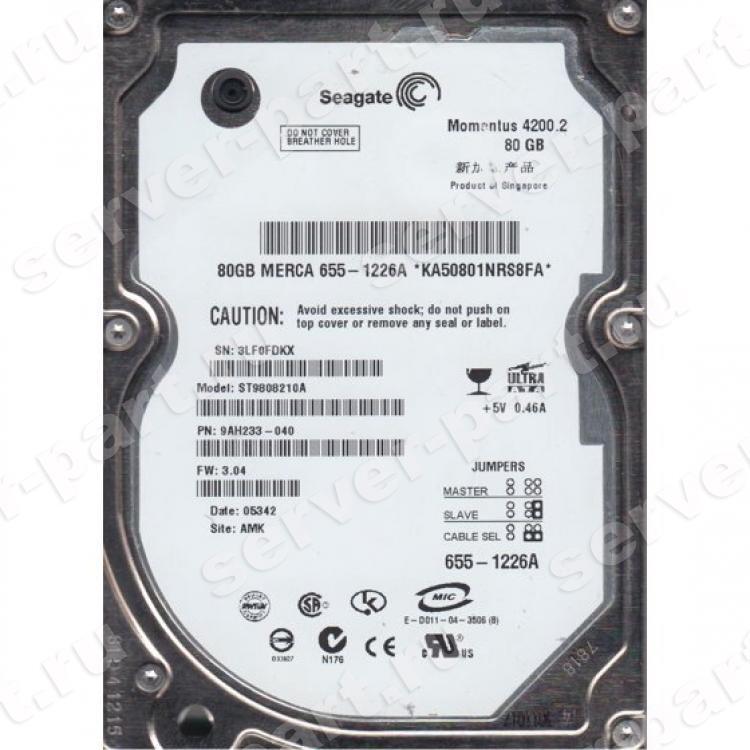 Жесткий Диск Seagate Momentus 4200.2 80Gb (U100/4200/8Mb) IDE 2,5"(394354-001)