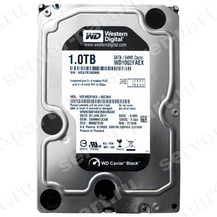 Жесткий Диск Western Digital Caviar Black 1Tb (U600/7200/64Mb) 6G SATAIII(WD1002FAEX-00Z3A0)