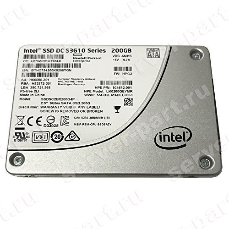 SSD HP Intel SSD DC S3610 Series SSDSC2BX200G4P 200Gb TRIM MLC AES 6G SATAIII 2 5