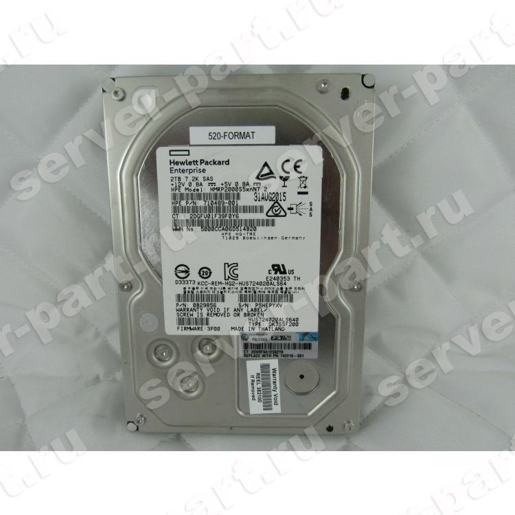 Жесткий Диск HP 2Tb (U600/7200) 6G SAS 3,5" For StoreServ 10000(QW913B)