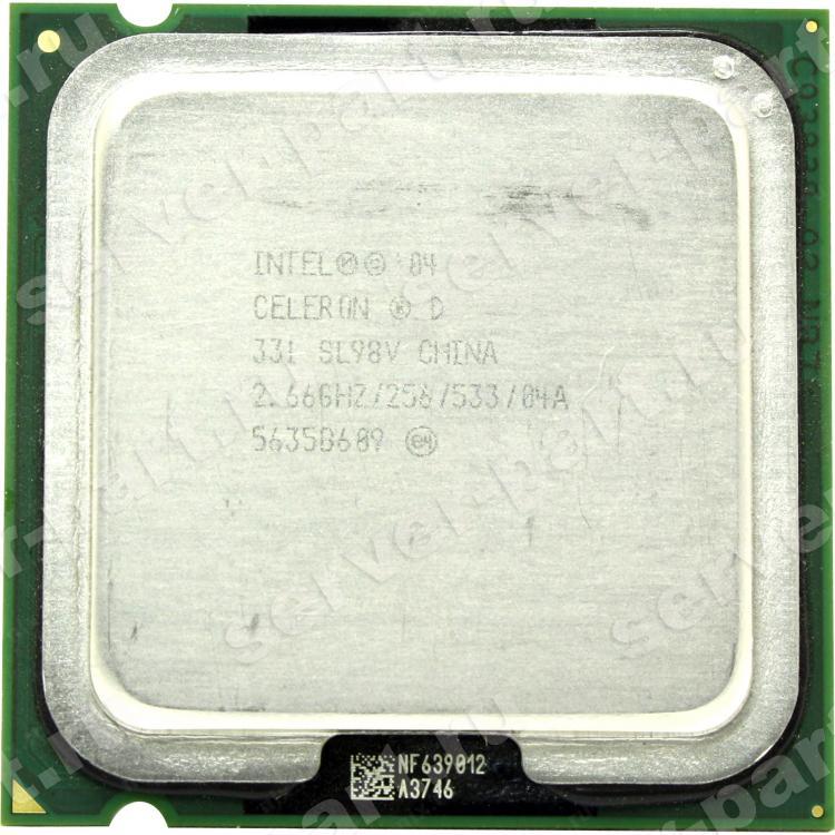 Процессор Intel Celeron 2667Mhz (533/L2-256Kb) EM64T 84Wt LGA775 Prescott(D331)