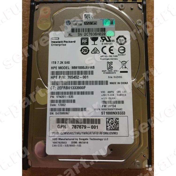 Жесткий Диск HP (Seagate) Enterprise Capacity 2.5 HDD 1Tb (U1200/7200/128Mb) 512e 12G SAS 2,5" For Gen8 Gen9 Gen10 MSA2052 MSA2050 MSA2042 MSA2040 MSA1050 MSA1040(787652-001)