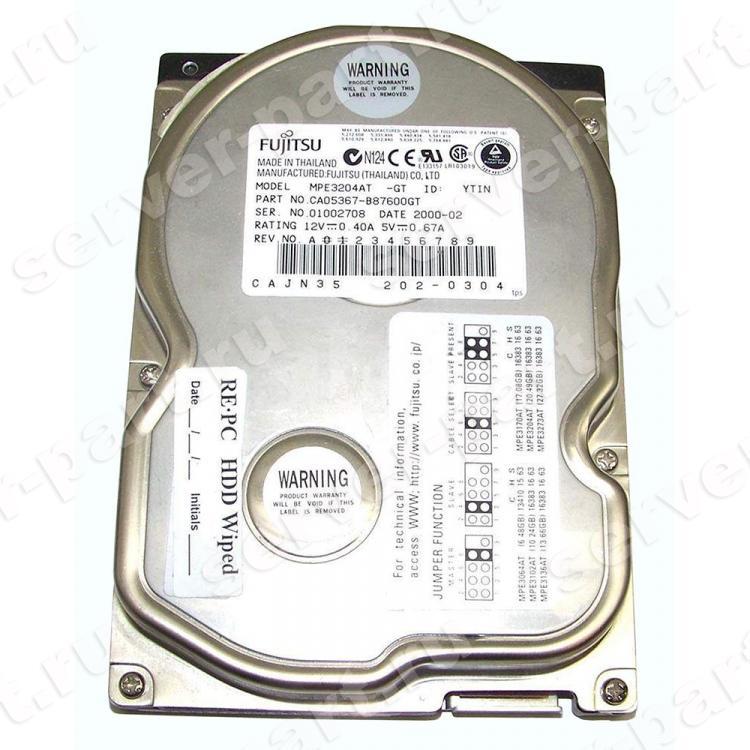Жесткий Диск Fujitsu 20,4Gb (U66/5400/2Mb) IDE(MPF3204AT)