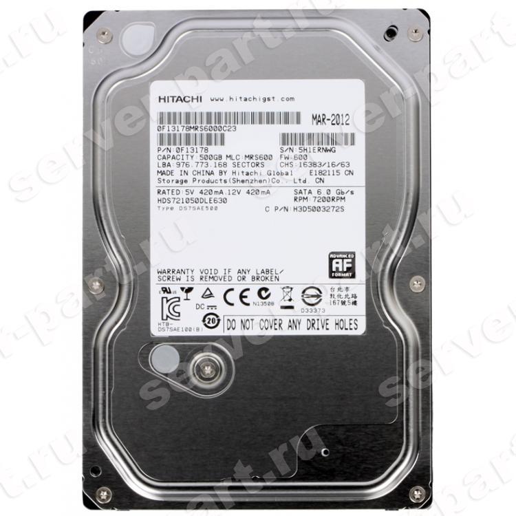 Жесткий Диск Hitachi Deskstar 7K1000.D 500Gb (U600/7200/32Mb) 6G SATAIII(HDS721050DLE630)