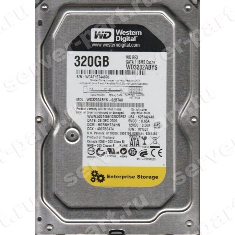 Жесткий Диск Western Digital RE3 320Gb (U300/7200/16Mb) NCQ SATAII(WD3202ABYS-02B7A0)
