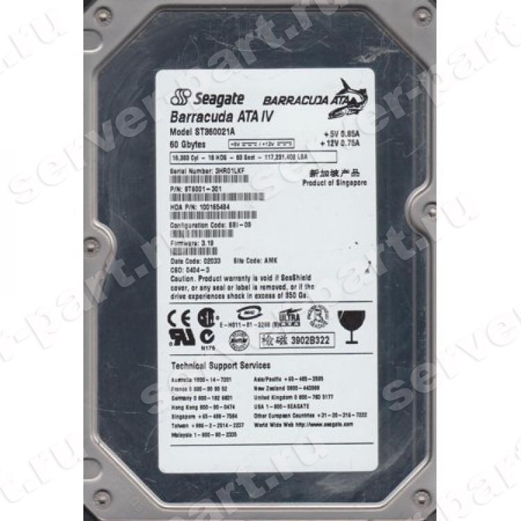 Жесткий Диск Seagate Barracuda ATA IV 60Gb (U100/7200/2Mb) IDE(9T6001)