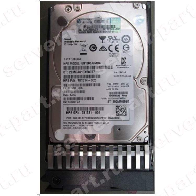 Жесткий Диск HP (Seagate) Enterprise Performance 10K HDD v8 ST1200MM0088 1.2Tb (U1200/10000/128Mb) 4Kn 12G SAS 2,5" For Gen5 Gen6 Gen7 Gen8 Gen9 Gen10 MSA2052 MSA2050 MSA2042 MSA2040 MSA1050 MSA1040(872483-006)