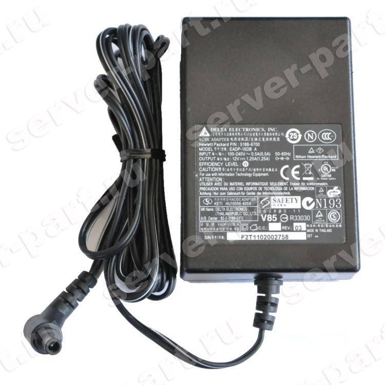 Блок Питания HP (Delta) Input 100-240V 50/60Hz 0.5A Output 12V 1.25A 15Wt Barrel 5.5/2.5mm For ProCurve 408 1700-8 1400-8G 1800-8G Officejet 9100 All-in-One(5188-6700)