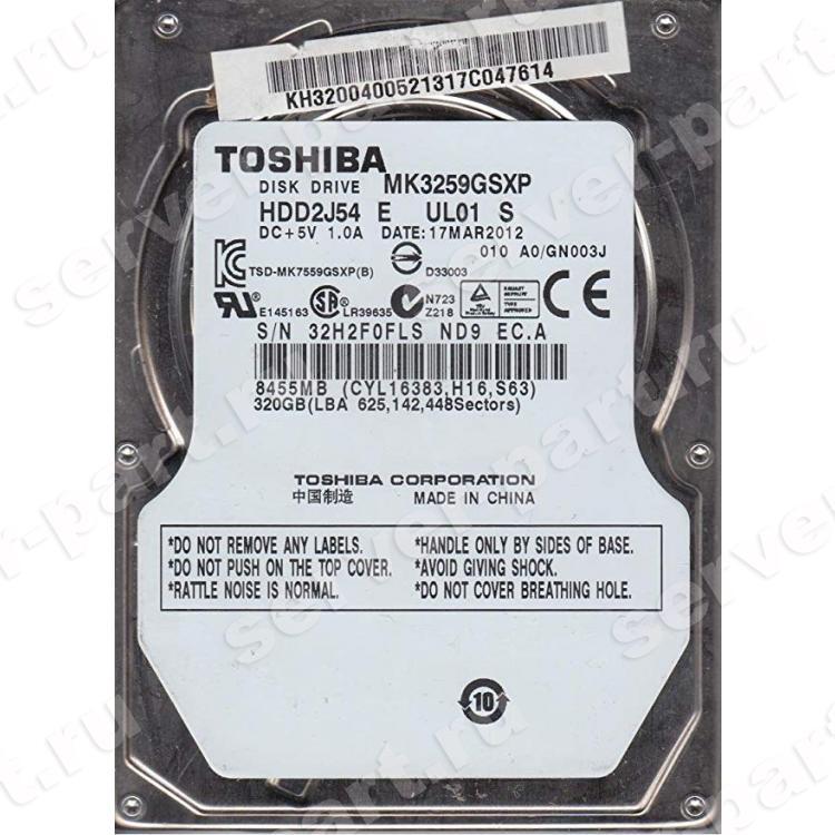 Жесткий Диск Toshiba 320Gb (U300/5400/8Mb) SATAII 2,5"(MK3259GSXP)