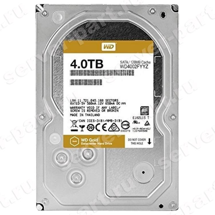 Жесткий Диск Western Digital Gold 4Tb (U600/7200/128Mb) NCQ TLER RAFF 6G SATAIII(WD4002FYYZ-01B7CB0)