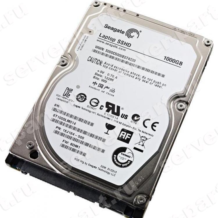 Жесткий Диск Seagate Laptop SSHD 1Tb (U600/5400/64Mb) 8Gb SSD MLC NCQ 6G SATAIII 2,5"(ST1000LM014)