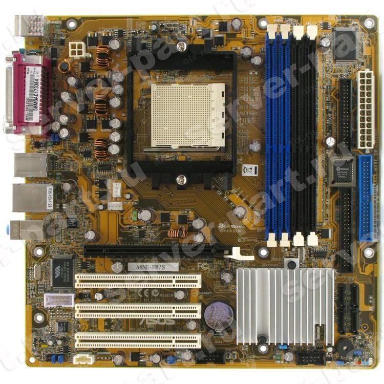 Материнская Плата ASUS v2.0 nForce4 S939 4DualDDR400 4SATA U133 PCI-E16x 3PCI AC97-6ch LAN IEEE-1394 mATX(A8NE-FM/S)