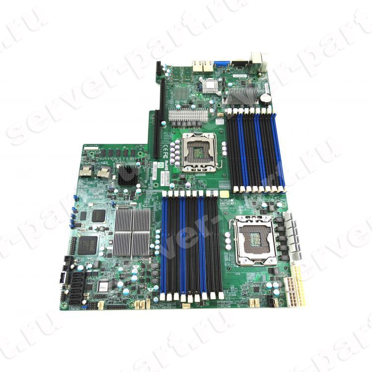 Материнская Плата Supermicro i5520 Dual Socket 1366 18DDR3 8SAS 6SATAII PCI-E16x 2.0/Riser PCI-E8x SVGA 2xGbLAN IPMI KVM-Over-LAN E-ATX 6400Mhz 1U(X8DTU-6F+)