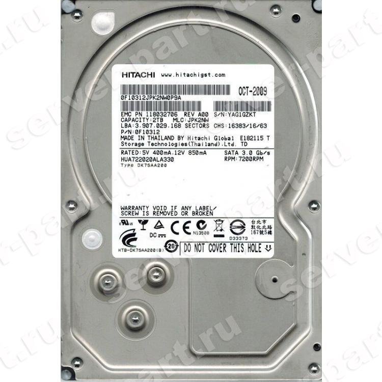 Жесткий Диск Hitachi Ultrastar A7K2000 2Tb (U300/7200/32Mb) SATAII(HUA722020ALA330)