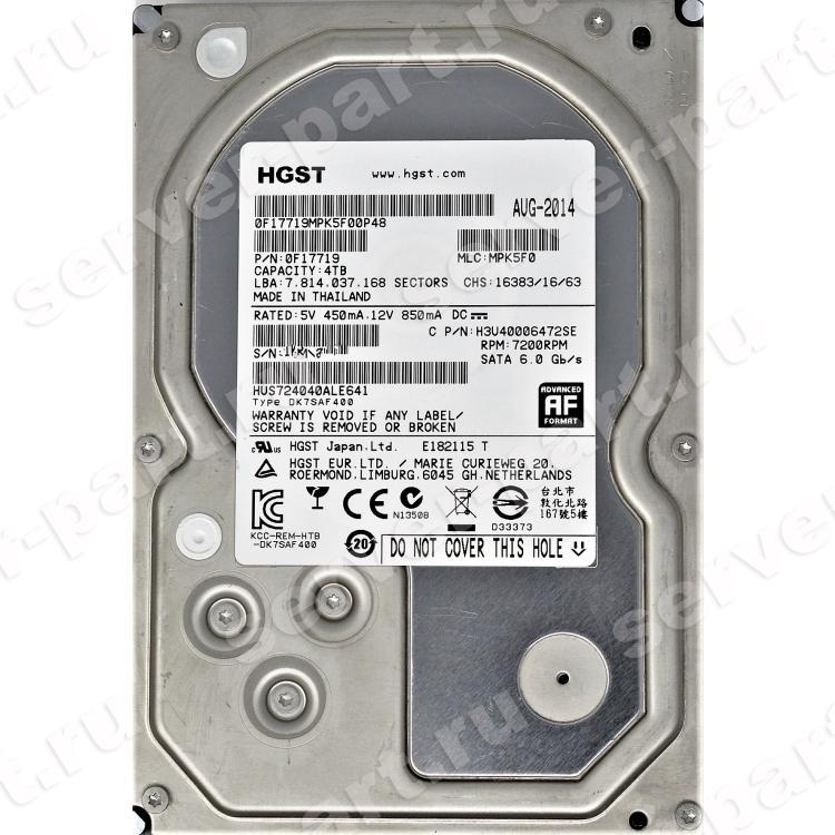 Жесткий Диск Hitachi Ultrastar 7K4000 SED 4Tb (U600/7200/64Mb) SED 512e 6G SATAIII(HUS724040ALE641)