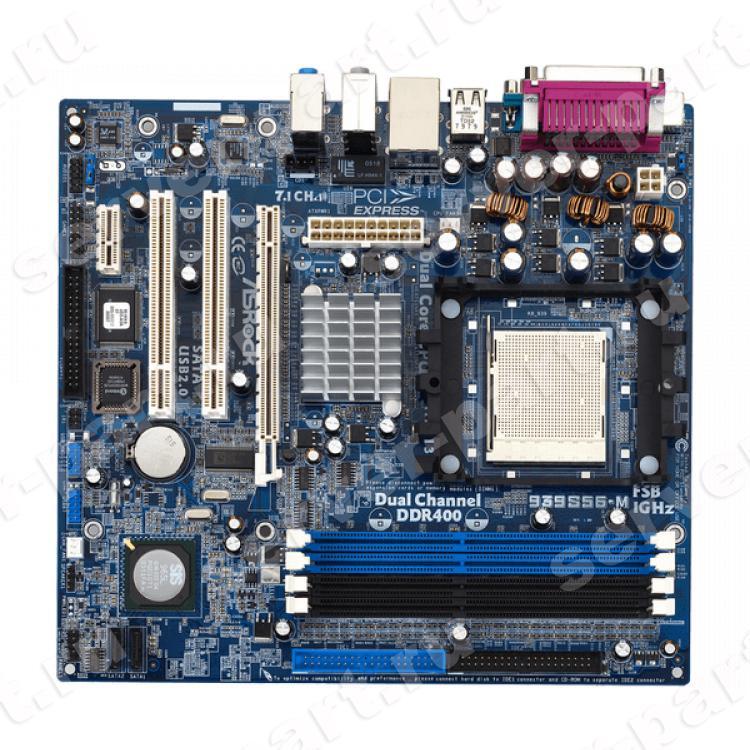 Материнская Плата ASRock SIS756 S939 4DualDDR400 2SATA U133 PCI-E16x PCI-E1x 2PCI AC97-8ch LAN mATX(939S56-M)