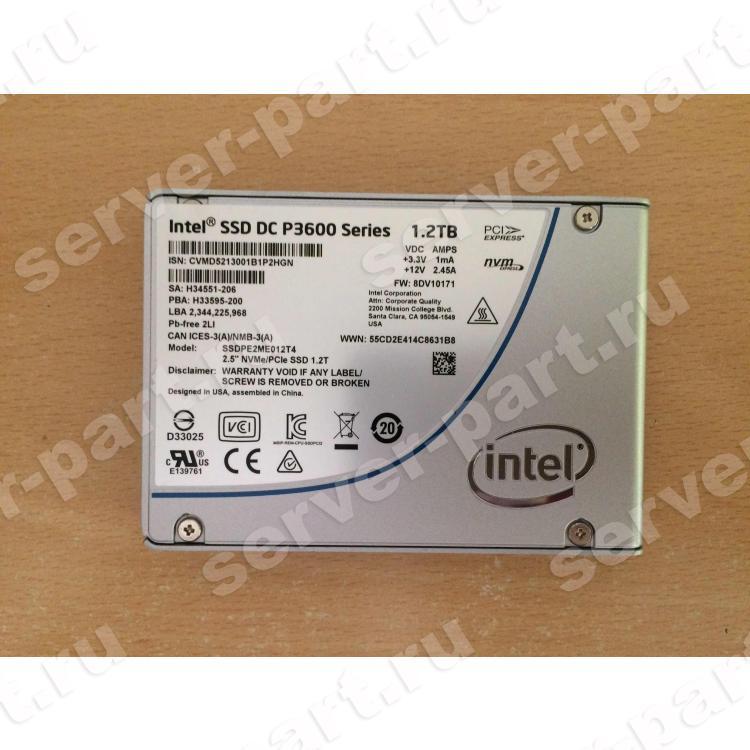 Твердотелый Накопитель SSD Intel SSD DC P3600 Series 1.2Tb 4Гб/сек TRIM MLC NVME PCI-E4x 3.0 2,5" 15mm(SSDPE2ME012T401)
